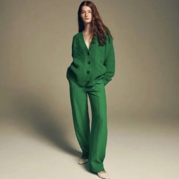 NWT Women's J. CREW High-Rise Crepe Trouser Kelly Green #BK631 | Size 8 - Picture 1 of 9